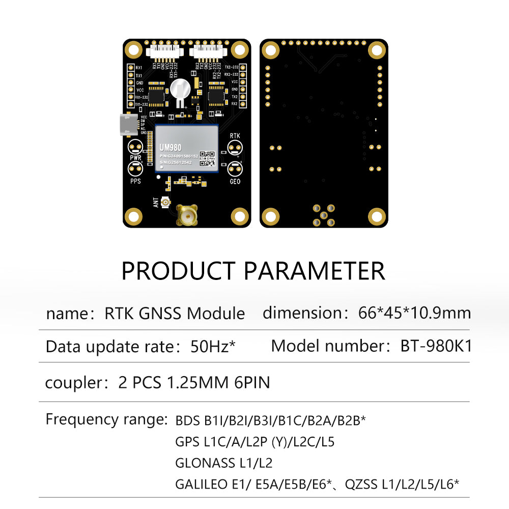 Beitian UM980 module RTK high-precision Beidou GPS differential four-star full-frequency GNSS board for autonomous driving Beitian UM980 module RTK high-precision Beidou GPS differential four-star full-frequency GNSS board for autonomous driving